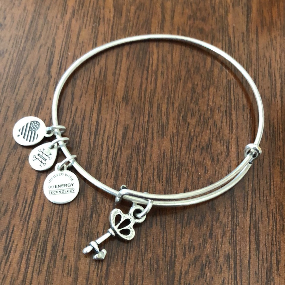 ALEX AND ANI SKELETON KEY CHARM BANGLE BRACELET